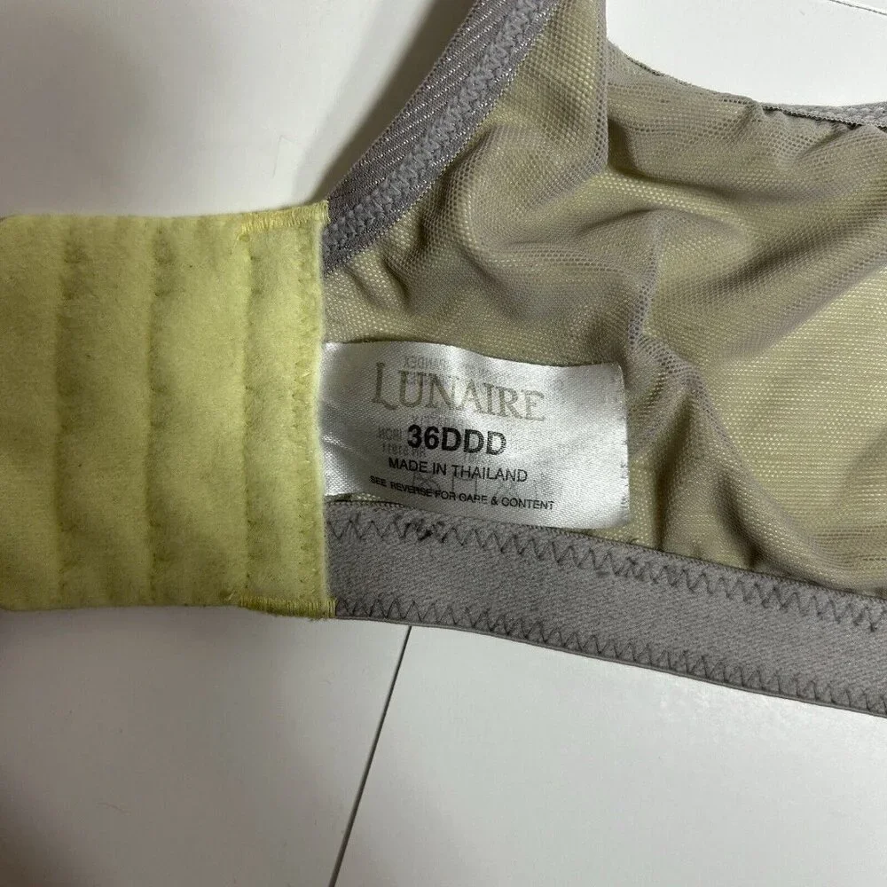 Lunaire 267-11 Seamless Underwire Sports Bra Mesh Womens 36DDD Yellow Gray Flaw - Picture 9 of 9